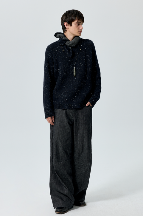 SIMPLE PROJECT KNOTTED NECK SWEATER