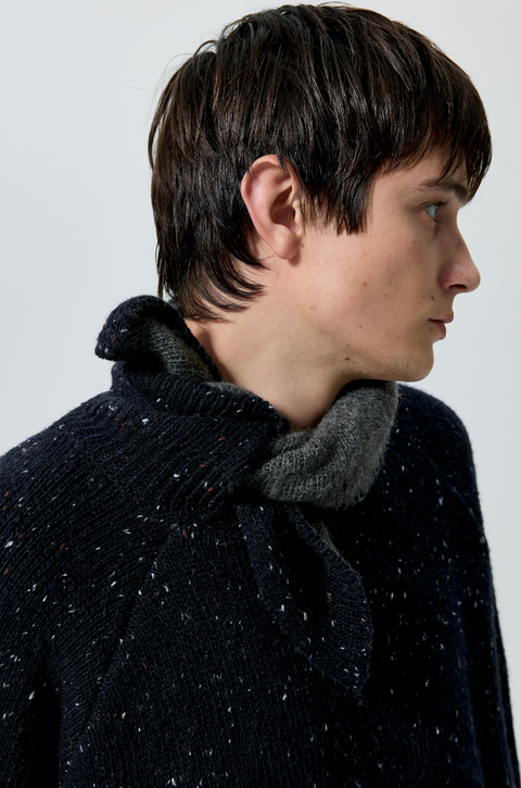 SIMPLE PROJECT KNOTTED NECK SWEATER