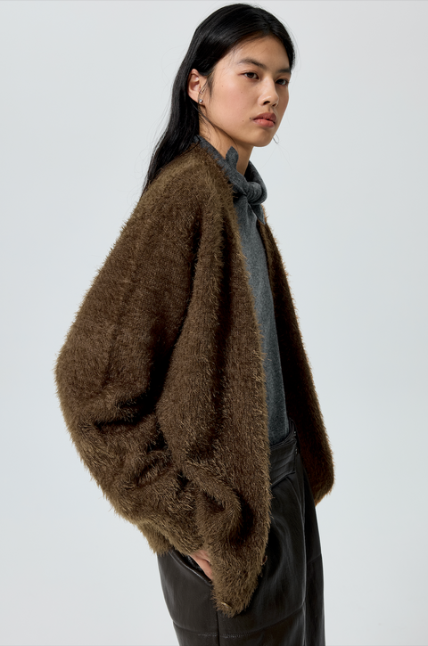 SIMPLE PROJECT BRUSHED STYLE CARDIGAN