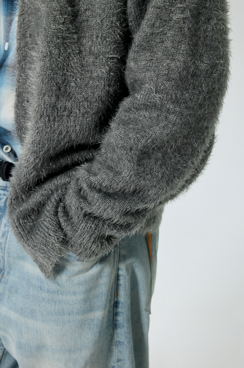 SIMPLE PROJECT BRUSHED STYLE CARDIGAN