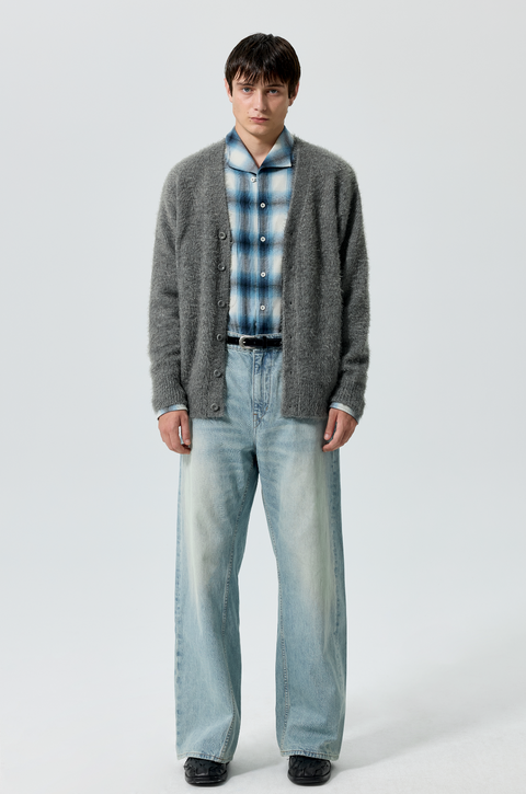 SIMPLE PROJECT BRUSHED STYLE CARDIGAN