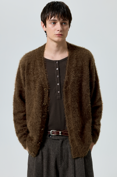 SIMPLE PROJECT BRUSHED STYLE CARDIGAN