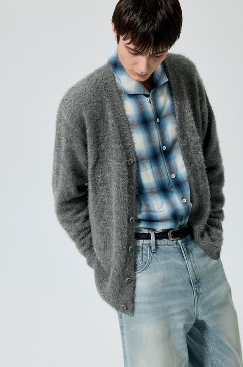 SIMPLE PROJECT BRUSHED STYLE CARDIGAN