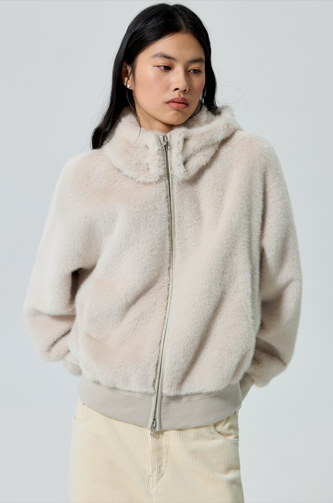SIMPLE PROJECT DETACHABLE FUR COAT