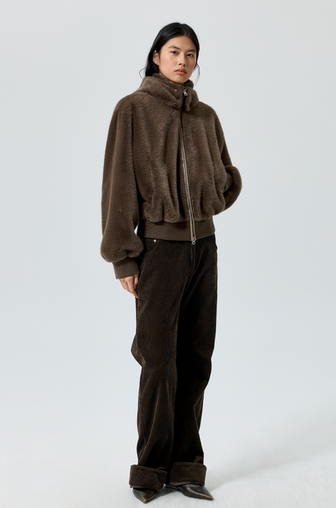 SIMPLE PROJECT DETACHABLE FUR COAT