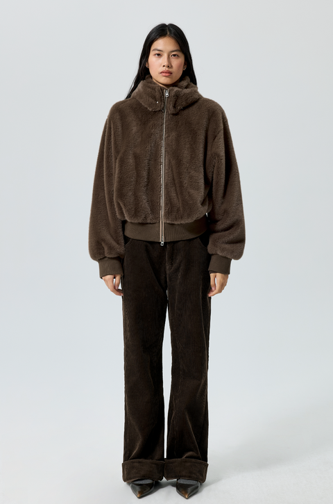 SIMPLE PROJECT DETACHABLE FUR COAT