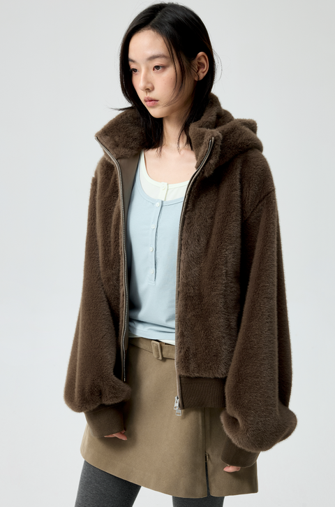 SIMPLE PROJECT DETACHABLE FUR COAT