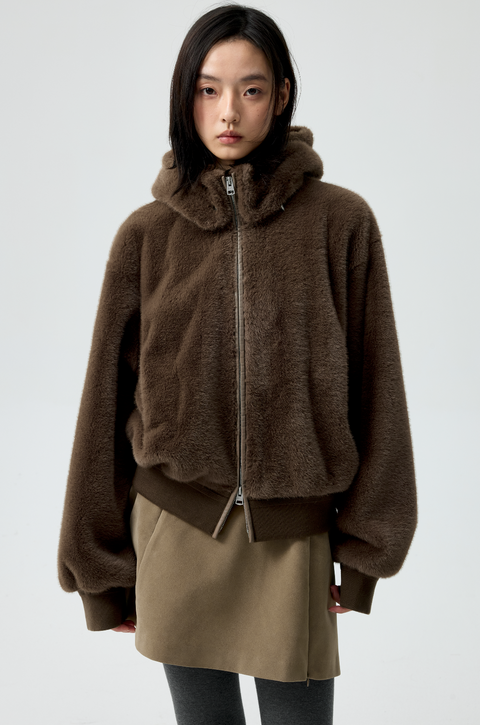 SIMPLE PROJECT DETACHABLE FUR COAT