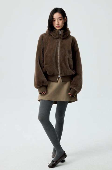 SIMPLE PROJECT DETACHABLE FUR COAT