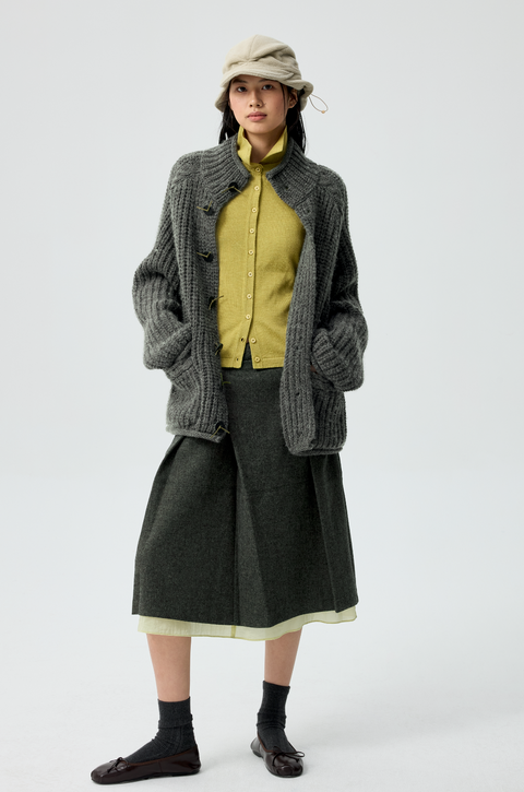 SIMPLE PROJECT HIGH-NECK CARDIGAN