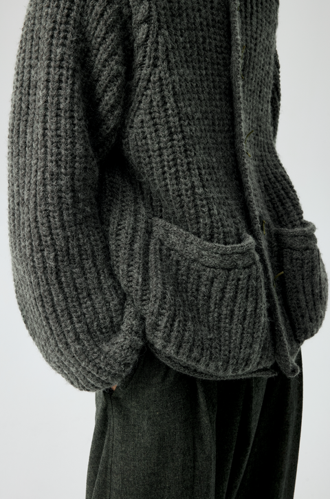 SIMPLE PROJECT HIGH-NECK CARDIGAN