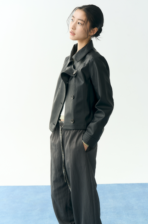 NULL NONE CROPPED SHORT LEATHER JACKET