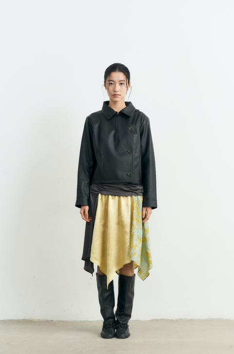 NULL NONE CROPPED SHORT LEATHER JACKET