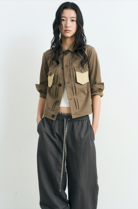 NULL NONE COLOR BLOCKED SHIRT JACKET