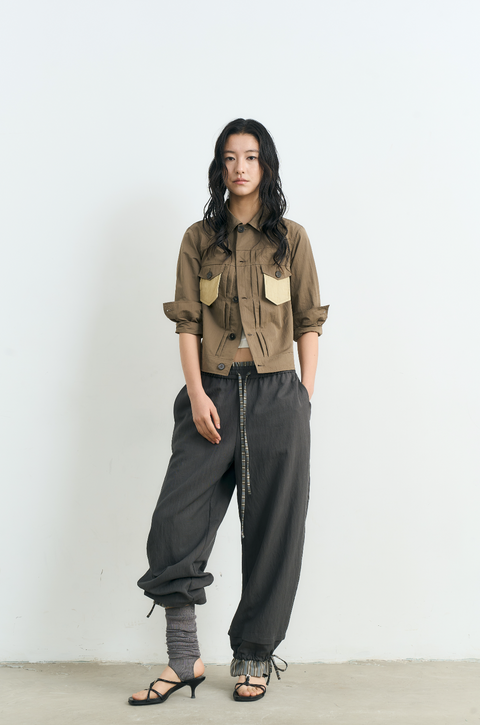 NULL NONE COLOR BLOCKED SHIRT JACKET