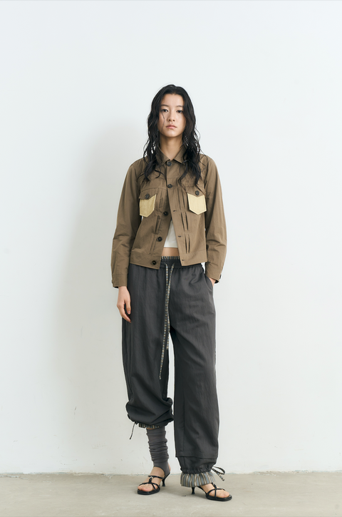 NULL NONE PATCHWORK DRAWSTRING PANTS