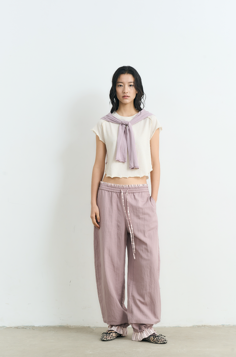 NULL NONE PATCHWORK DRAWSTRING PANTS