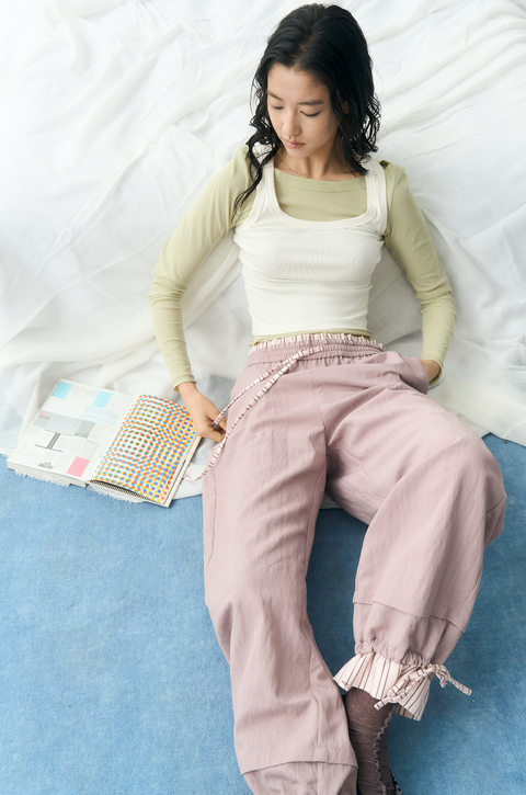 NULL NONE PATCHWORK DRAWSTRING PANTS