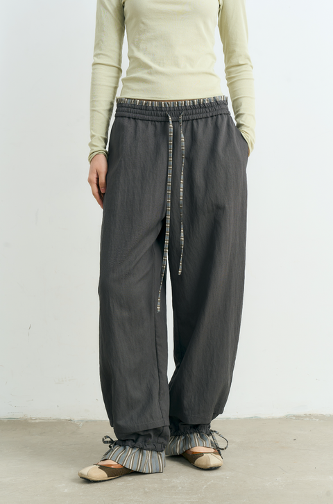 NULL NONE PATCHWORK DRAWSTRING PANTS