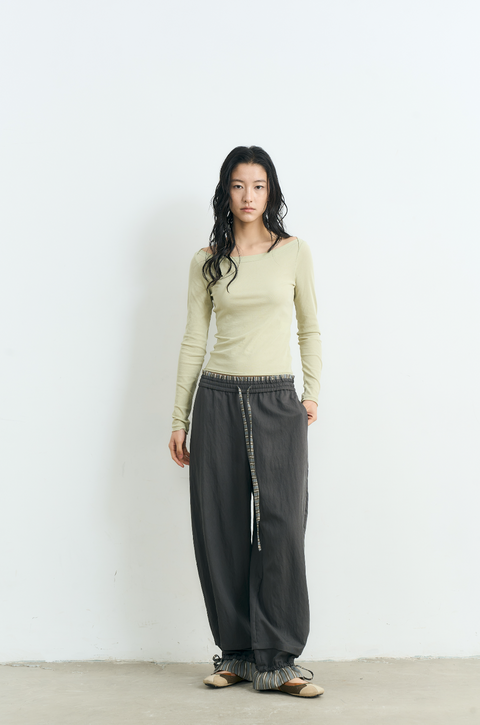 NULL NONE PATCHWORK DRAWSTRING PANTS