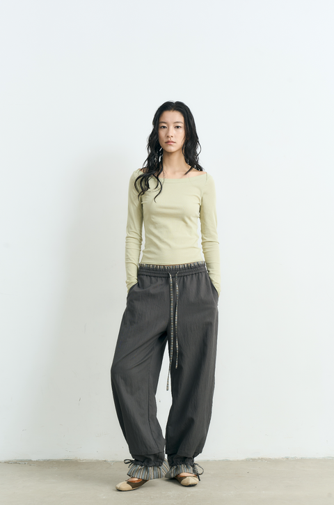 NULL NONE PATCHWORK DRAWSTRING PANTS