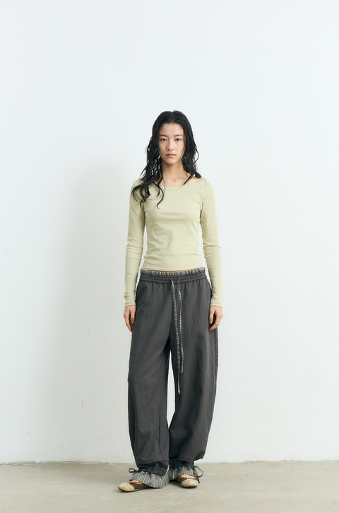 NULL NONE PATCHWORK DRAWSTRING PANTS