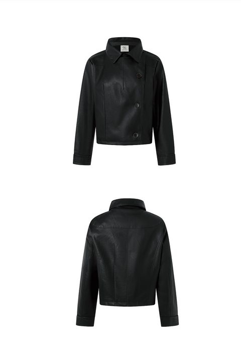 NULL NONE CROPPED SHORT LEATHER JACKET