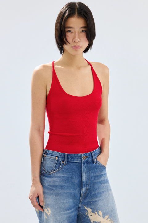 SIMPLE PROJECT U-NECK HALTER TOP