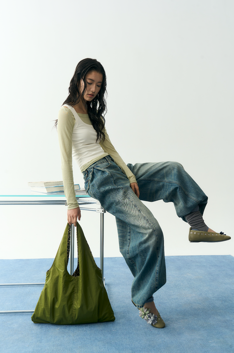 NULL NONE COATED PANEL 2-WAY TOTE BAG