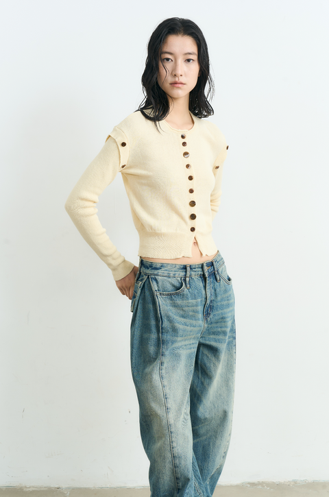 NULL NONE LAYERED KNIT CARDIGAN