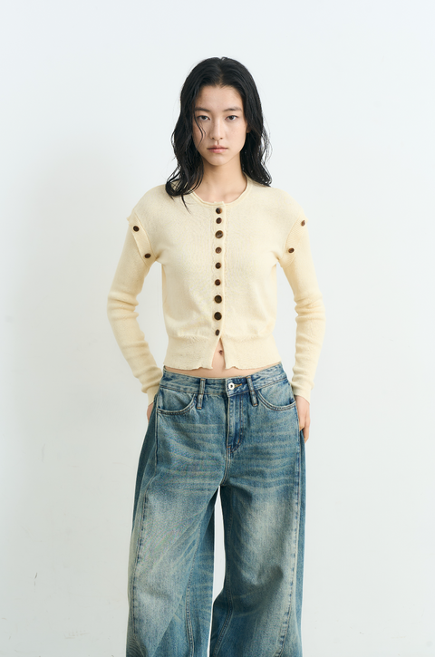 NULL NONE LAYERED KNIT CARDIGAN