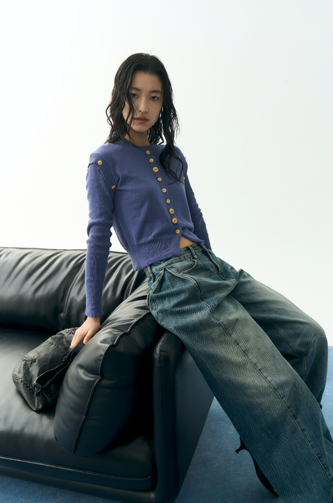 NULL NONE LAYERED KNIT CARDIGAN