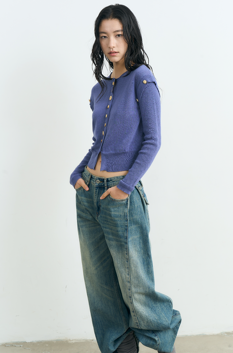 NULL NONE LAYERED KNIT CARDIGAN