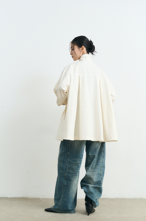 NULL NONE IRREGULAR BUTTON TRENCH COAT