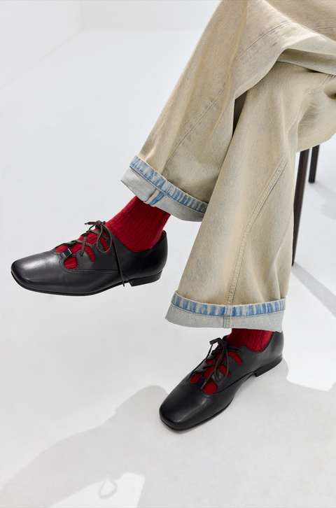 SIMPLE PROJECT BALLET LEATHER SHOES
