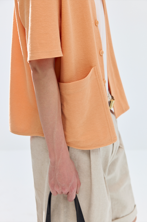 SIMPLE PROJECT TERRY DOUBLE-BREASTED SHIRT