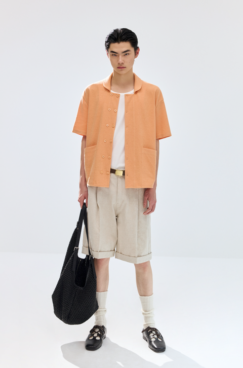 SIMPLE PROJECT TERRY DOUBLE-BREASTED SHIRT