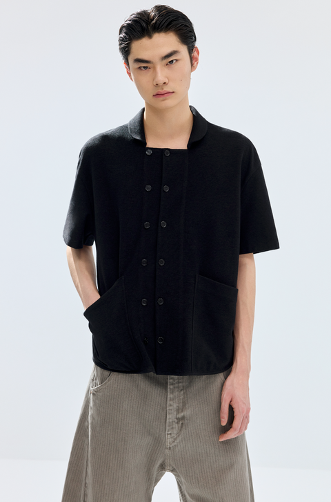 SIMPLE PROJECT TERRY DOUBLE-BREASTED SHIRT