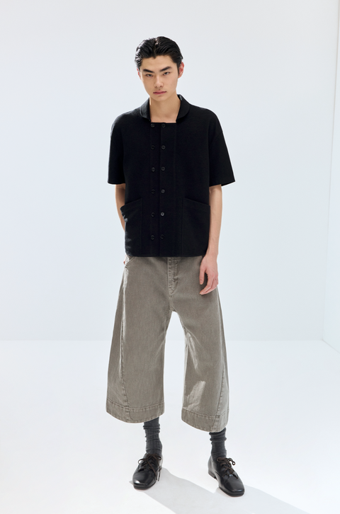 SIMPLE PROJECT TERRY DOUBLE-BREASTED SHIRT