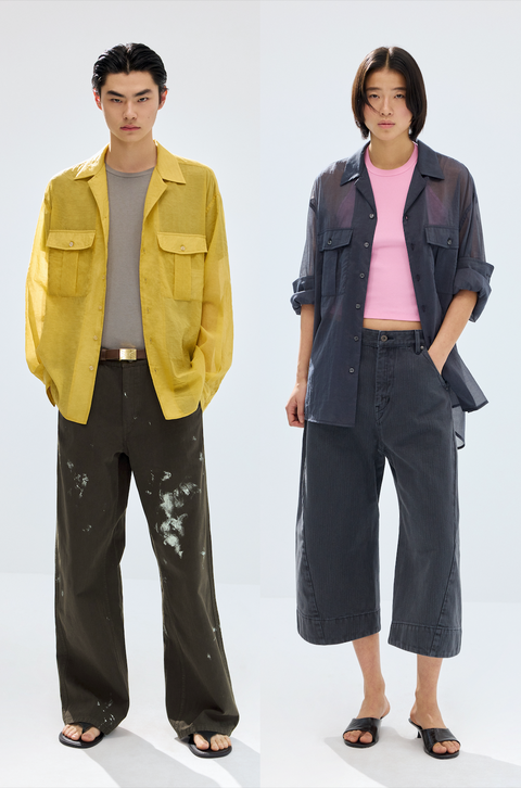 SIMPLE PROJECT OPEN COLLAR SHIRT