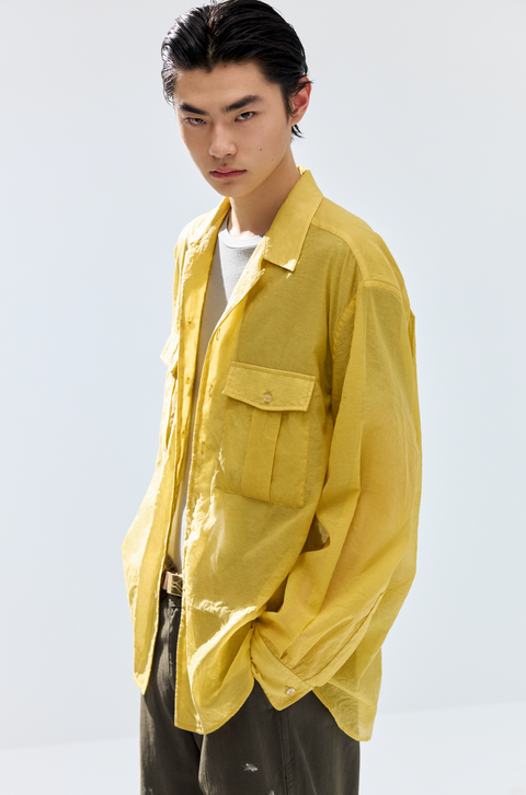 SIMPLE PROJECT OPEN COLLAR SHIRT