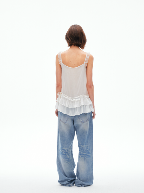 ROSE FOSSIL RUFFLED CAMISOLE