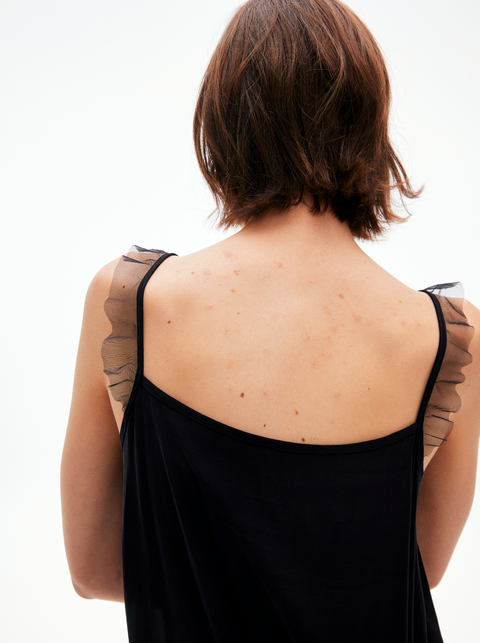 ROSE FOSSIL RUFFLED CAMISOLE