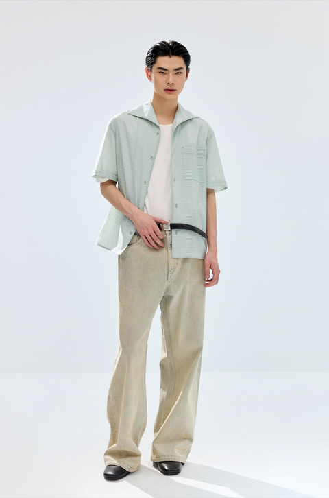 SIMPLE PROJECT KHAKI WASHED JEANS