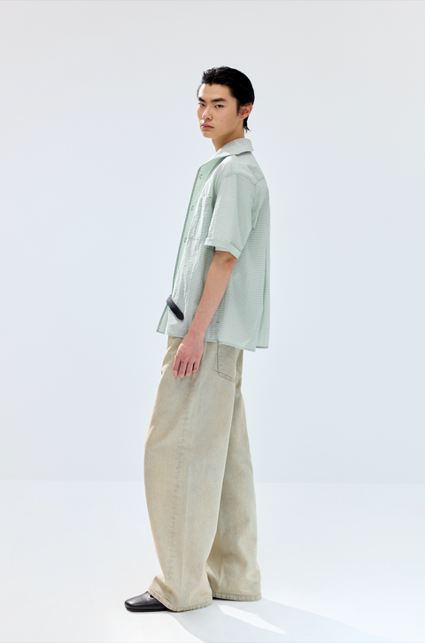 SIMPLE PROJECT KHAKI WASHED JEANS