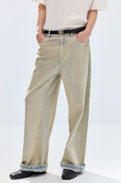 SIMPLE PROJECT KHAKI WASHED JEANS