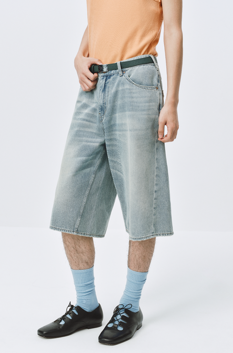 SIMPLE PROJECT LIGHT BLUE DENIM SHORTS