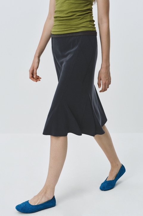 SIMPLE PROJECT BLUE BROGUE BALLET FLATS