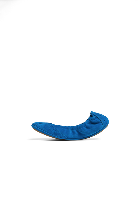 SIMPLE PROJECT BLUE BROGUE BALLET FLATS