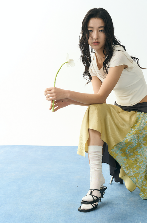 NULL NONE FLORAL PATCHWORK SKIRT
